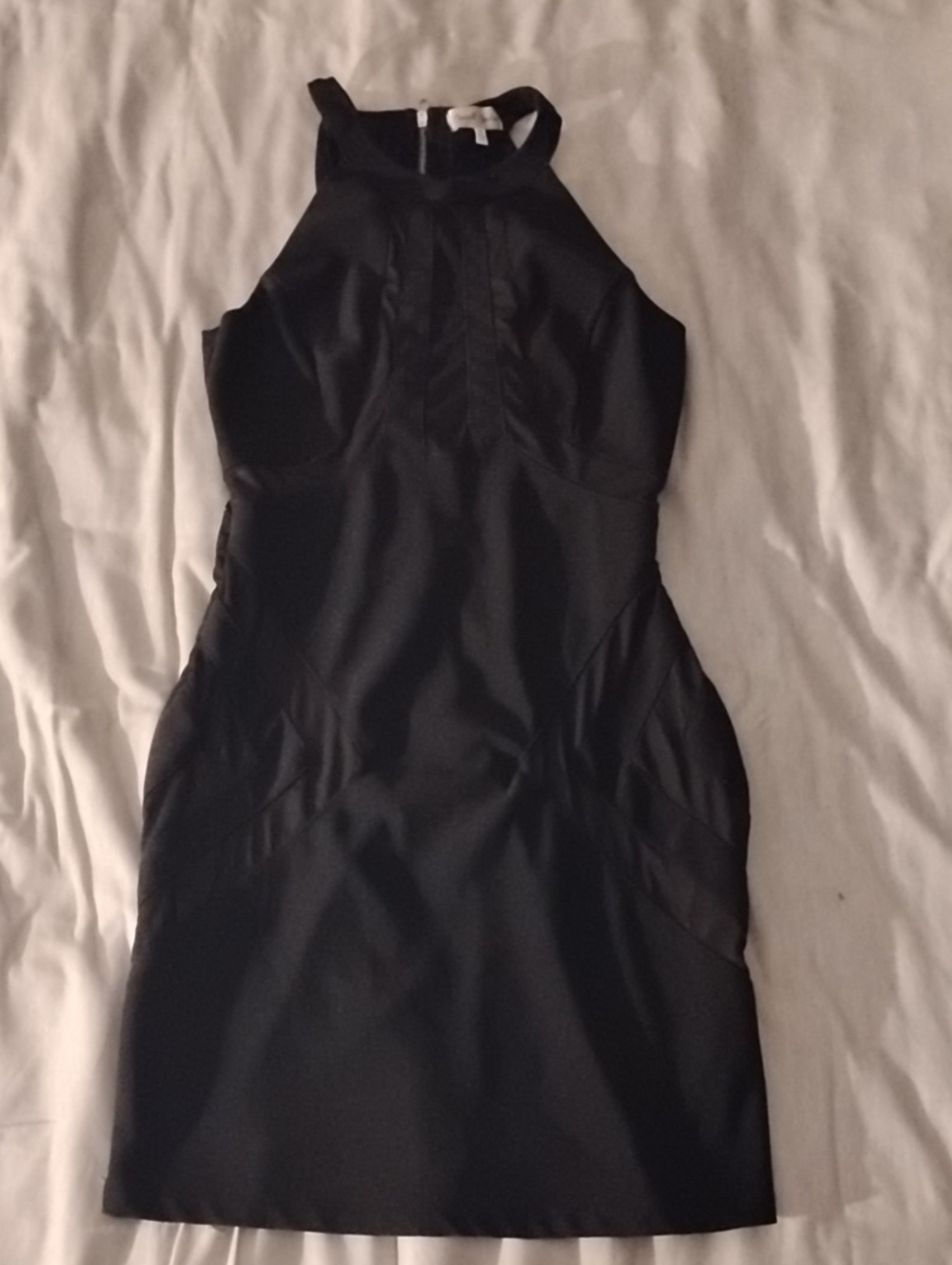 Emerald Sundae Bodycon Black Halter Mini Dress